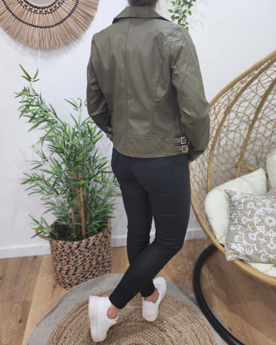 Perfecto femme kaki fin