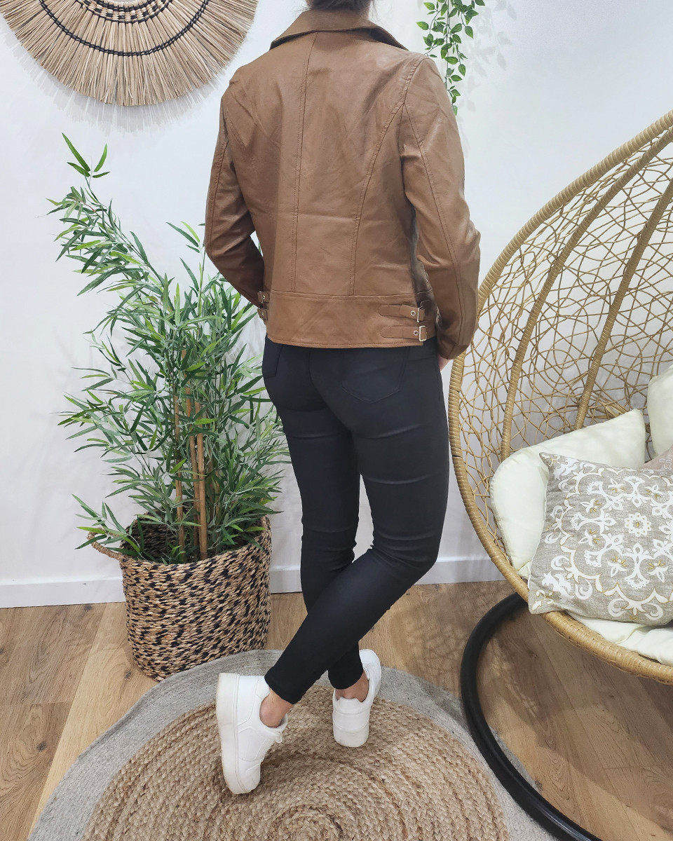 Perfecto femme camel fin