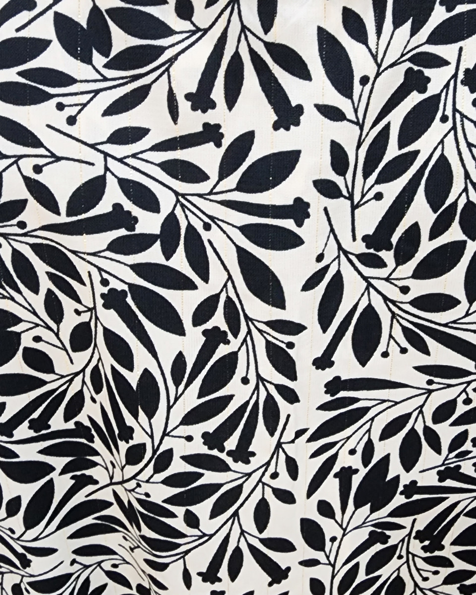 Bombers femme blanc feuillage noir liseré doré Béata