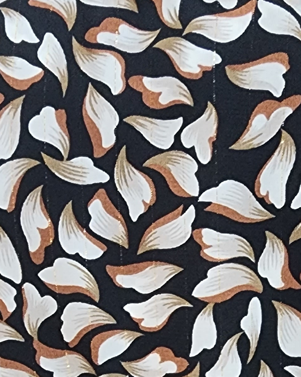 Bombers femme noir liseré doré feuillage beige et marron Lia