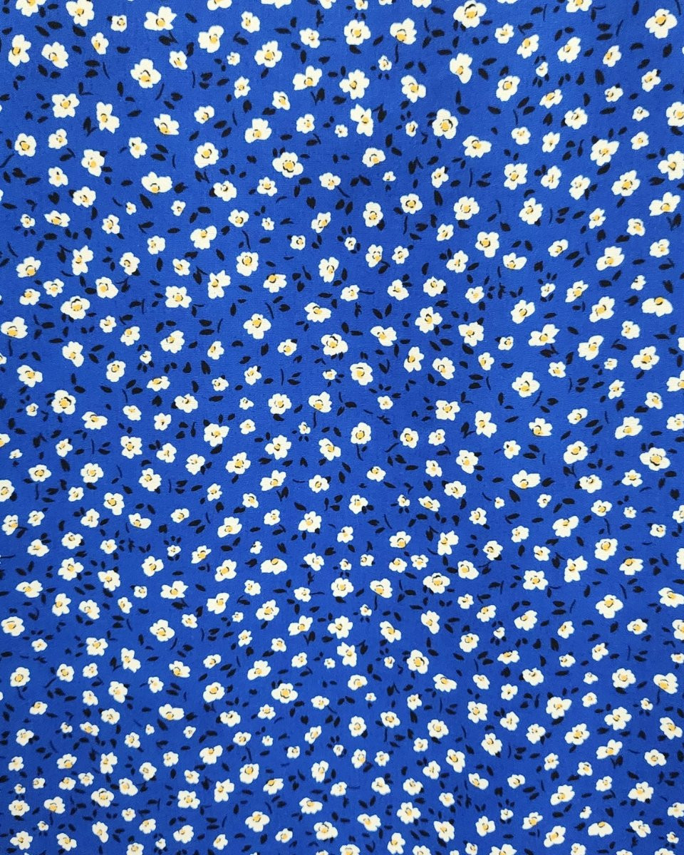 Bombers femme bleu électrique fleurs blanches Wanda