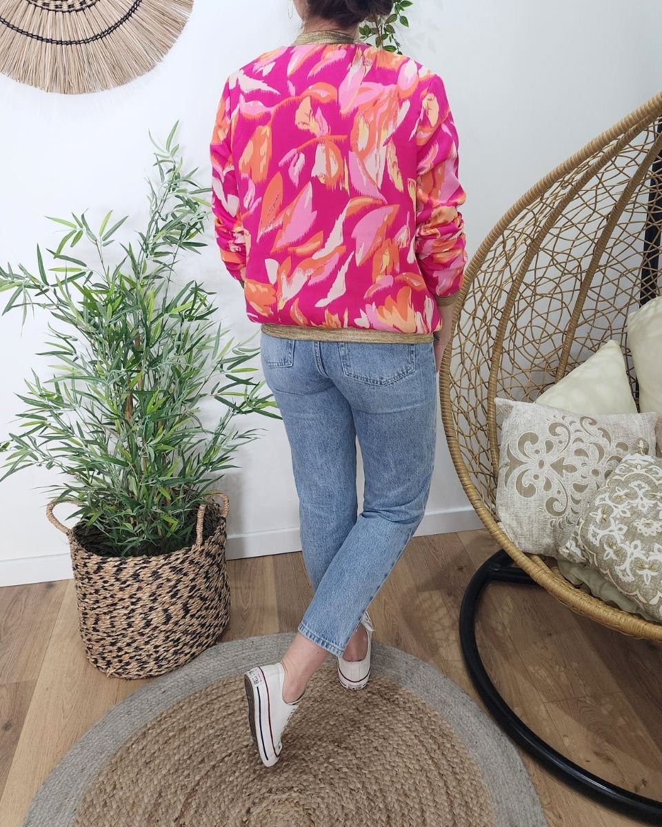 Bombers femme fuchsia orange Nouria