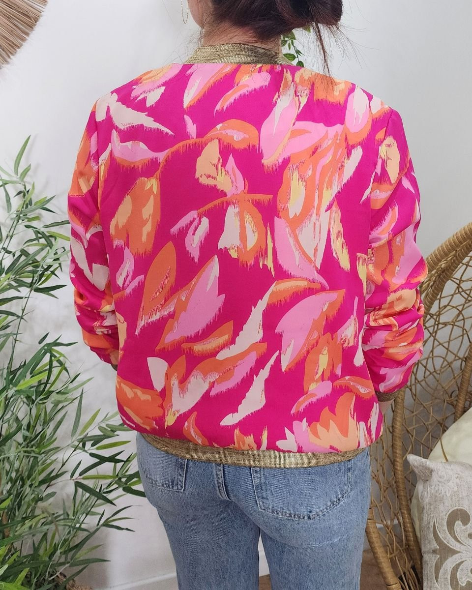 Bombers femme fuchsia orange Nouria