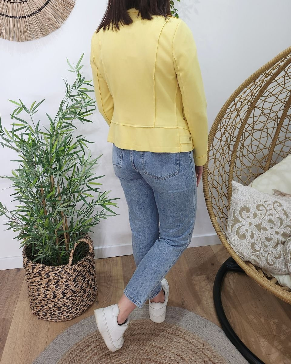 Perfecto femme fin suédine jaune