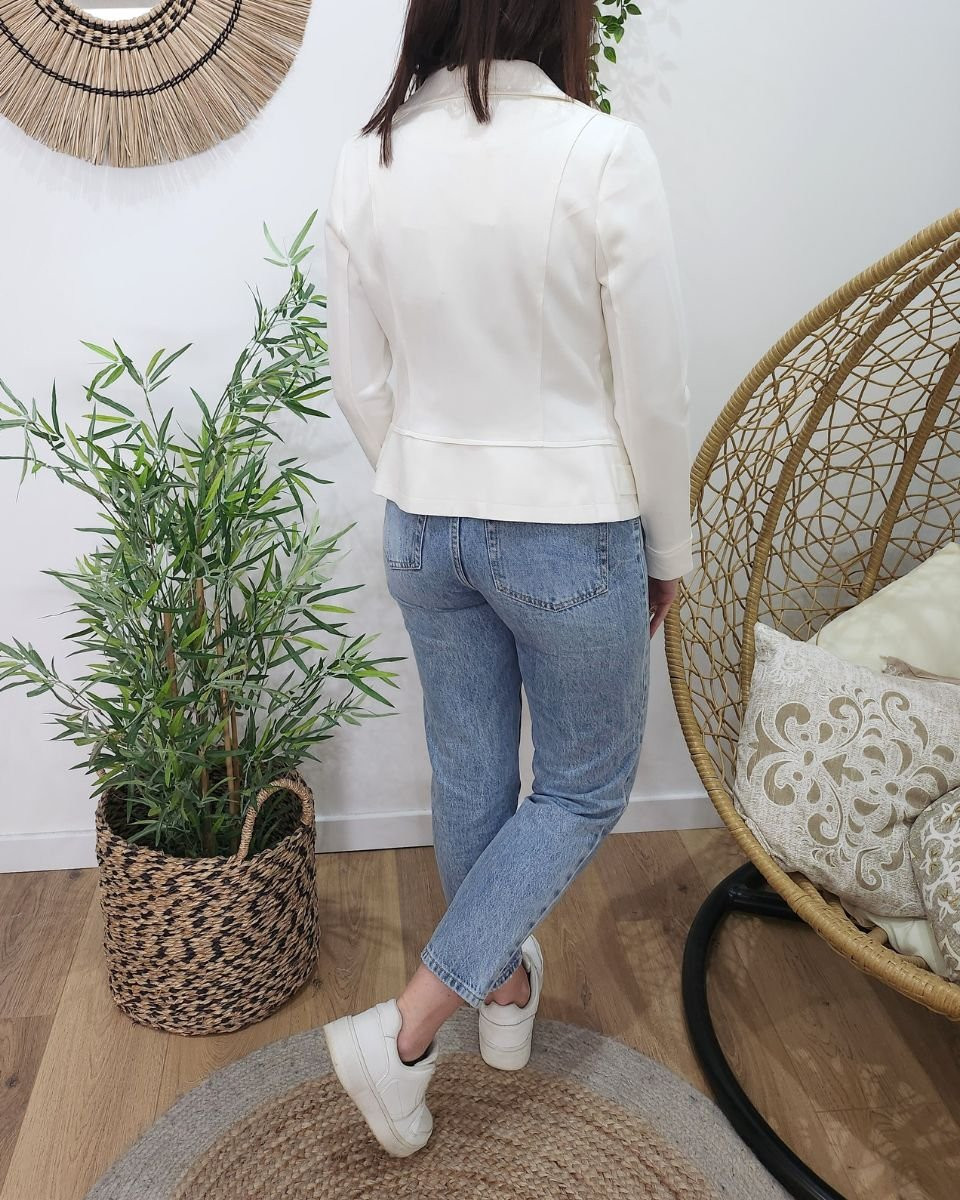 Perfecto femme fin suédine blanc