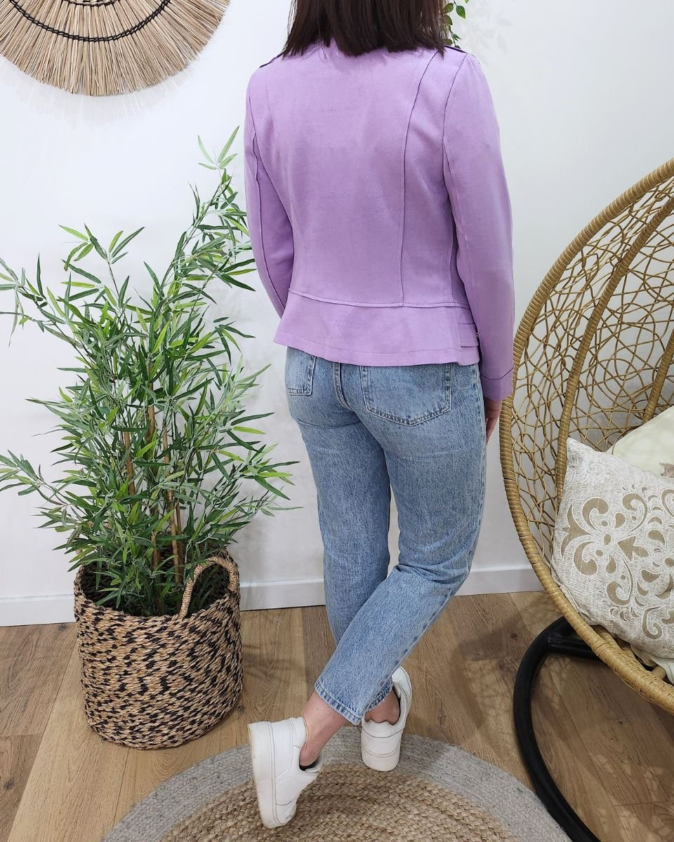 Perfecto femme fin suédine lavande