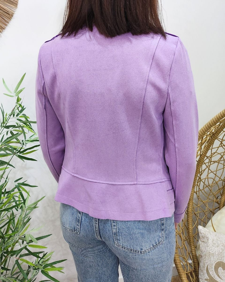 Perfecto femme fin suédine lavande