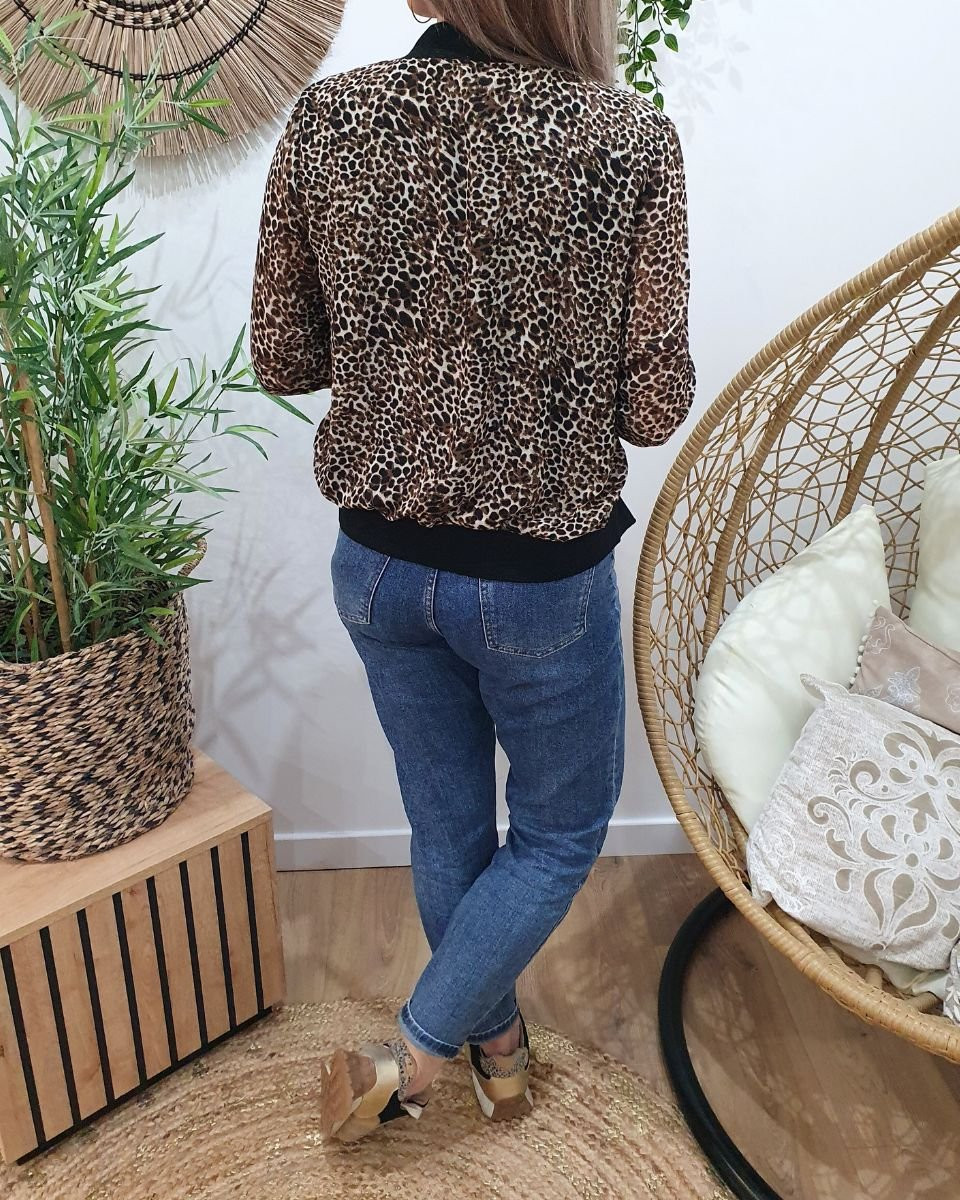 Bombers femme léopard marron Huma