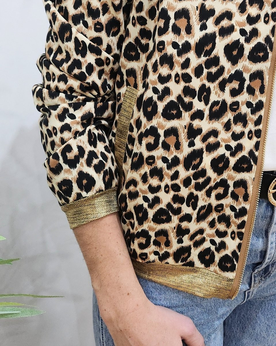 Bombers femme beige léopard camel et noir