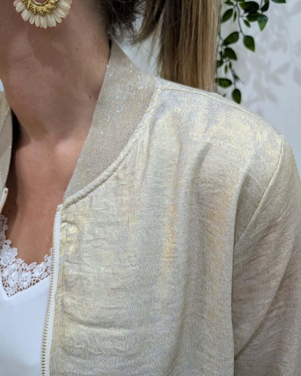 Bombers femme doré clair irisé