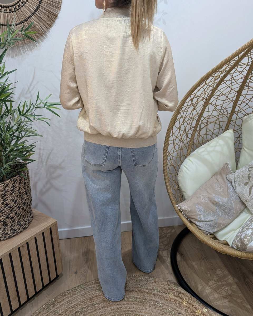 Bombers femme doré clair irisé