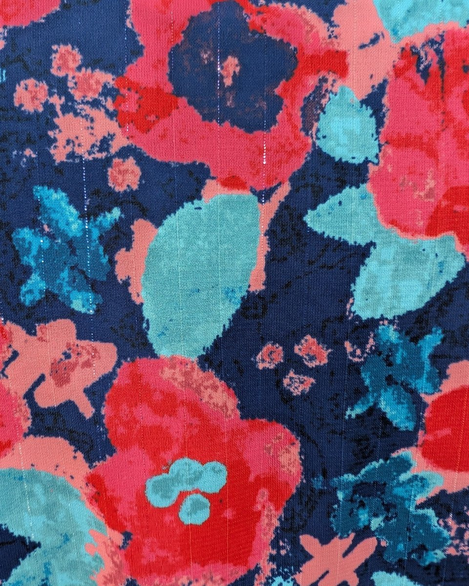 Bombers femme marine fleuri rose et bleu Taliah