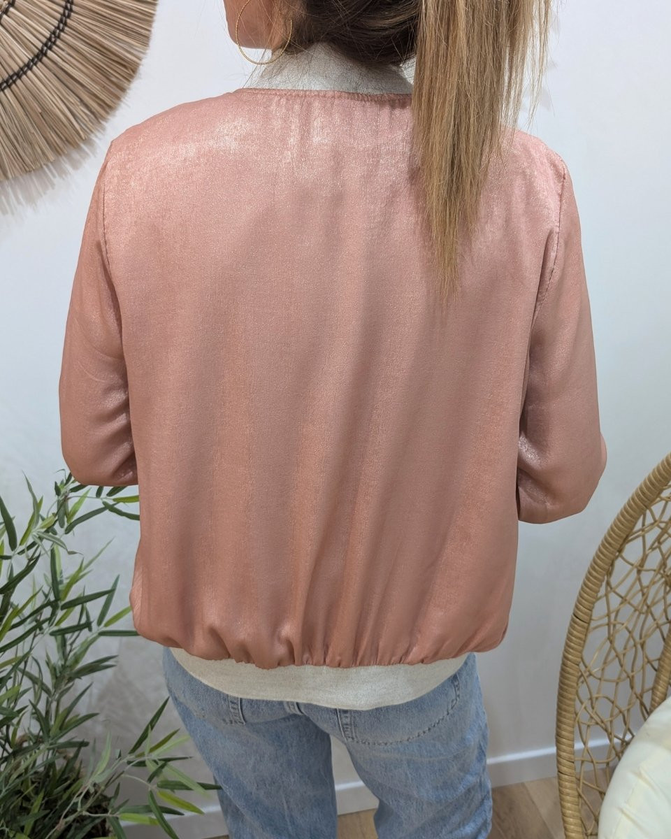 Bombers femme rose irisé