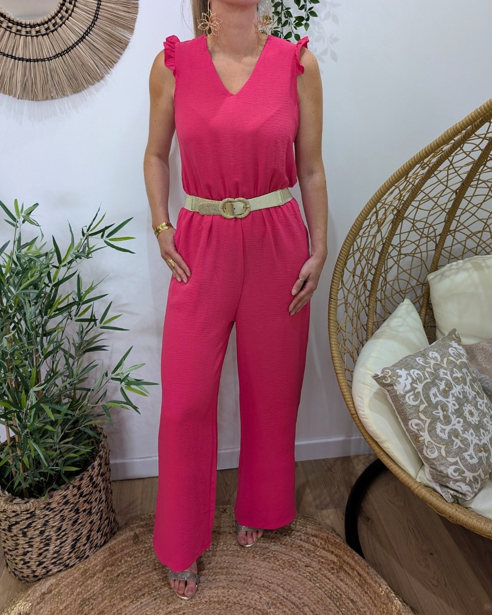 Combinaison De Jeu (playsuit) Rose Ceinturée - Taille Petite 6 - Marque PRETTYLITTLETHING