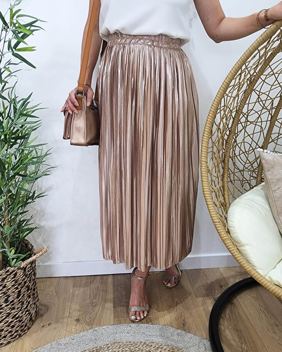 Jupe plissée rose best sale gold