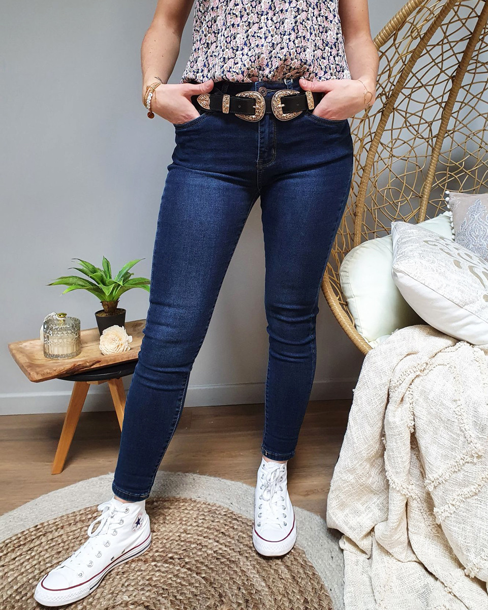 Jean taille haute bleu foncé 2025