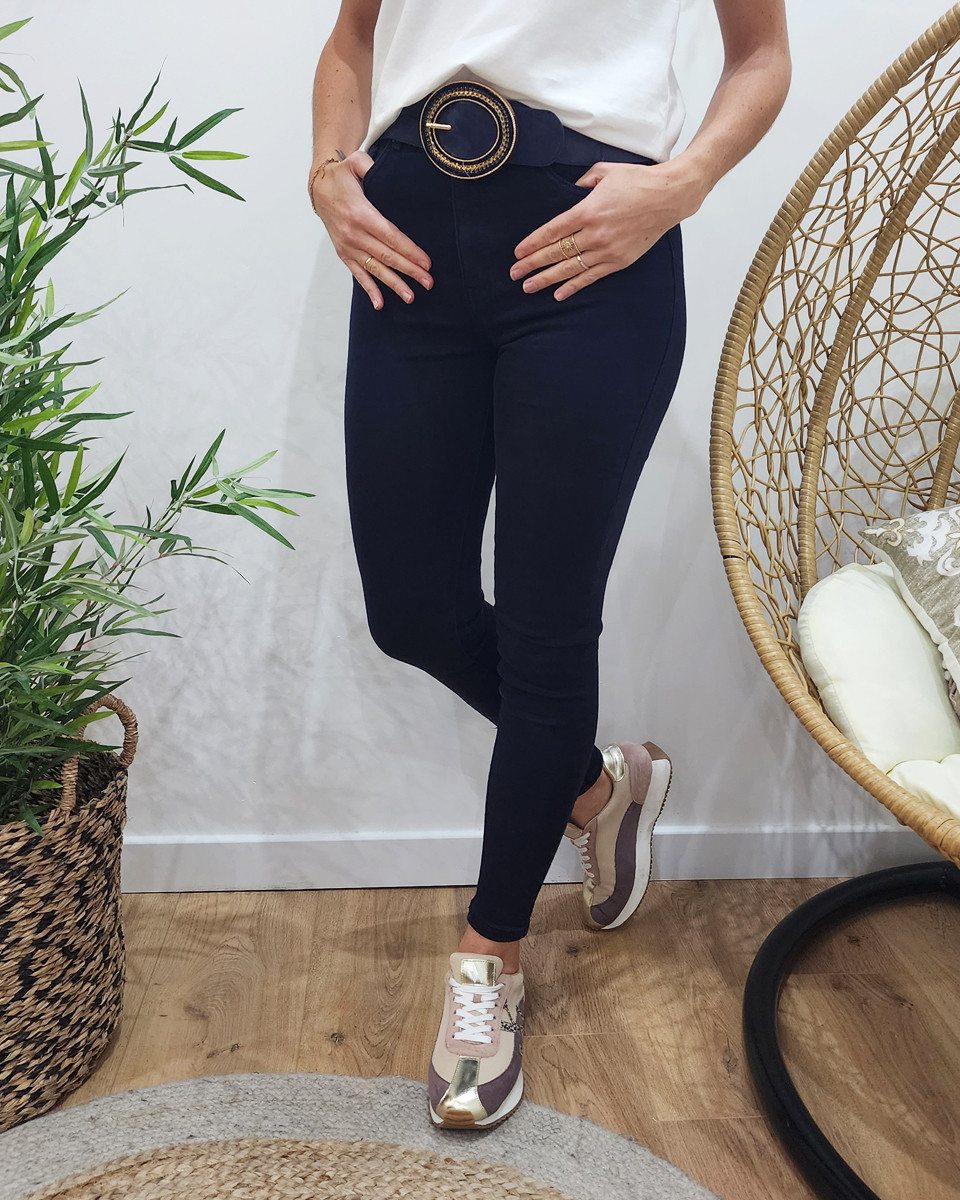 Pantalon skinny bleu marine femme hotsell