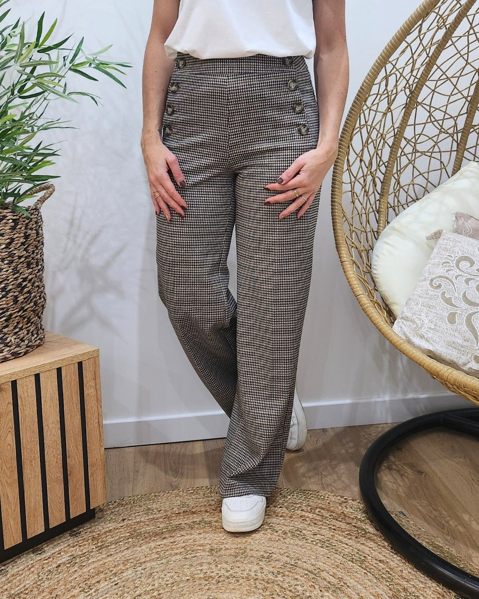 pantalon slim tenue avec pantalon Ã carreau femme
