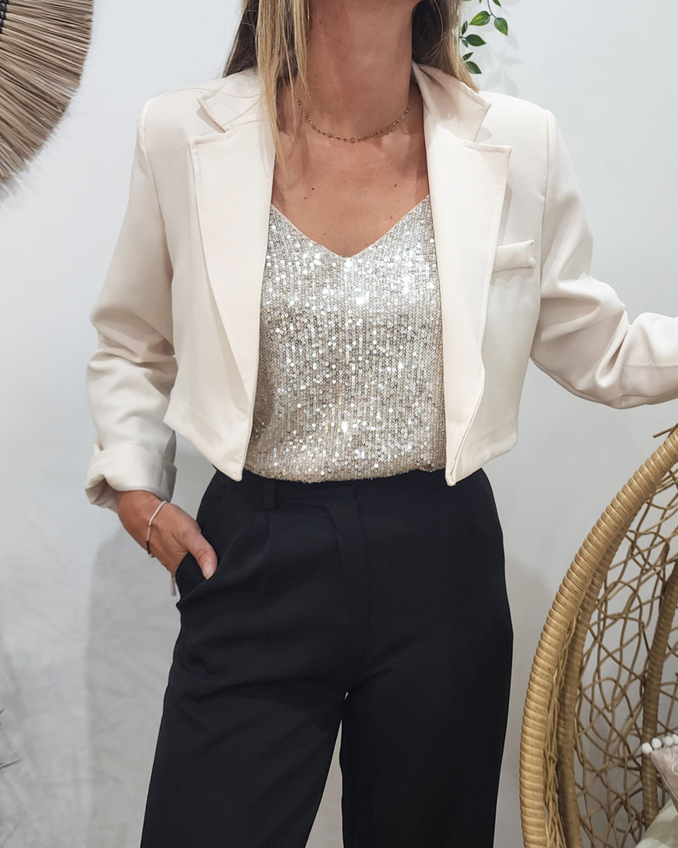 Veste blazer top courte