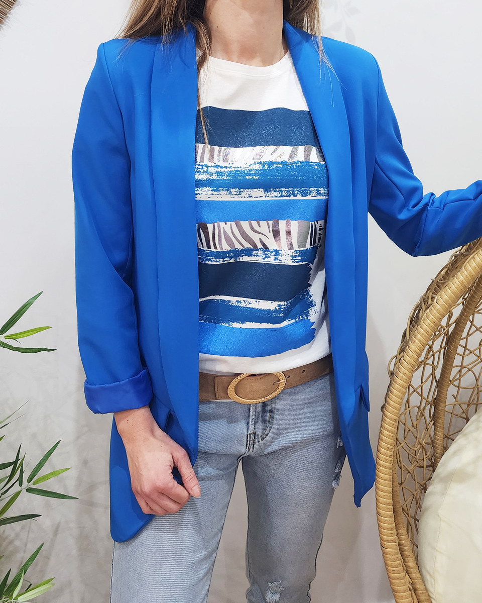 Veste blazer bleu discount roi