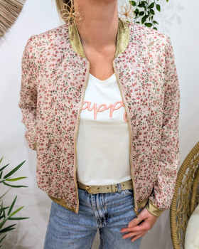 Bombers femme rose fleuri Mirella