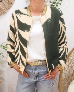 Bombers femme kaki et beige Zena