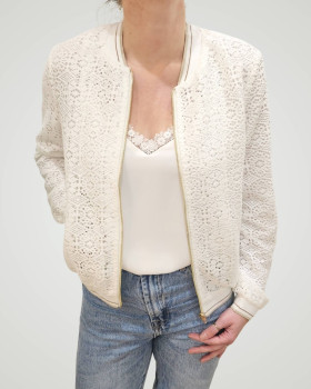 Bombers femme écru crochet