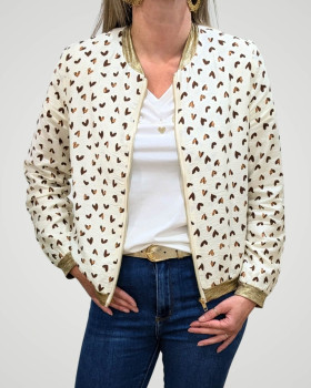 Bombers femme écru et marron Nahélys