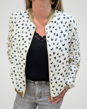 Bombers femme écru et noir Nahélys