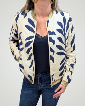 Bombers femme écru et marine Ismérie