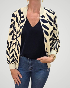 Bombers femme beige et marine Cyanna