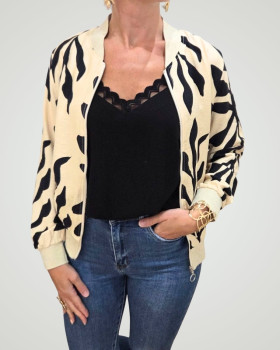 Bombers femme beige et noir Cyanna