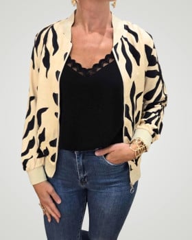Bombers femme beige et noir Cyanna
