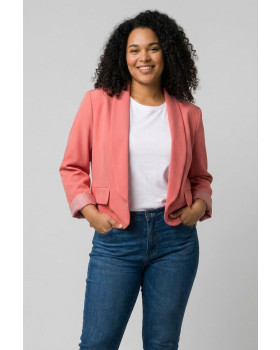 Demi blazer femme uni terracotta Sila-Taille unique spéciale grande taille