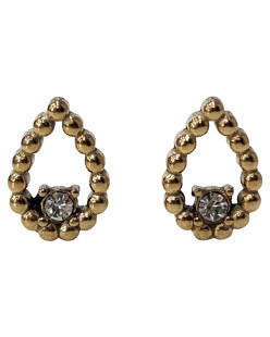 Boucles d'oreilles Acier Strass Doré