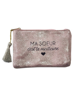 Sac Coton Métal Polyester Rose