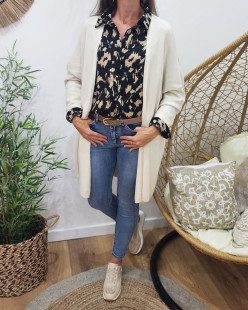 Gilet Polyamide Polyester Viscose Ecru