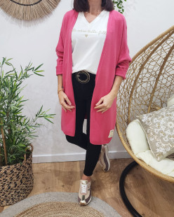Gilet femme oversize long court