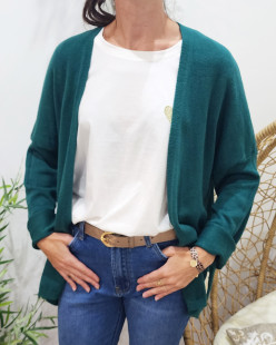 Gilet Polyamide Polyester Viscose Vert bouteille