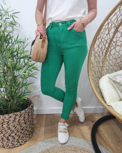 Pantalon Coton Elasthane Polyester Vert
