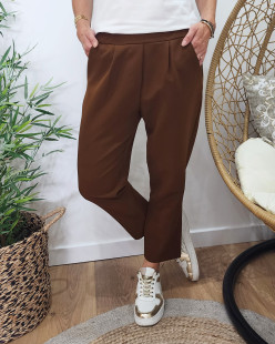 Pantalon Elasthane Polyester Marron