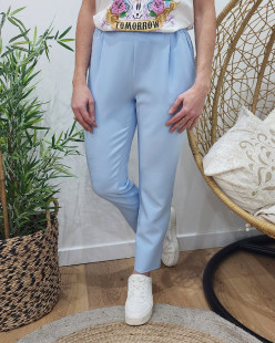 Pantalon Elasthane Polyester Bleu ciel