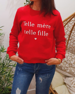 Pull Coton Polyester Rouge