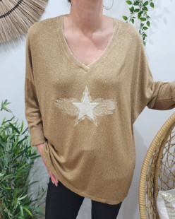 Pull Elasthane Viscose Camel