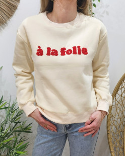 Pull Coton Polyester Beige