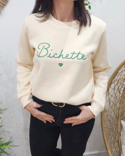 Pull Coton Polyester Beige