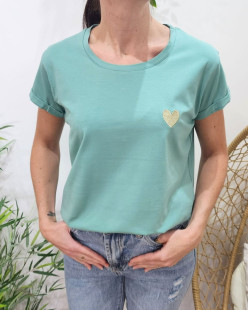 T-Shirt / Top Coton Vert agate