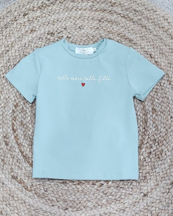 T-Shirt / Top Coton Spandex Vert d'eau
