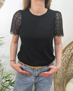 T-Shirt / Top Coton Elasthane Noir