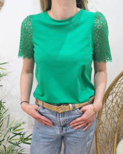 T-Shirt / Top Coton Elasthane Vert